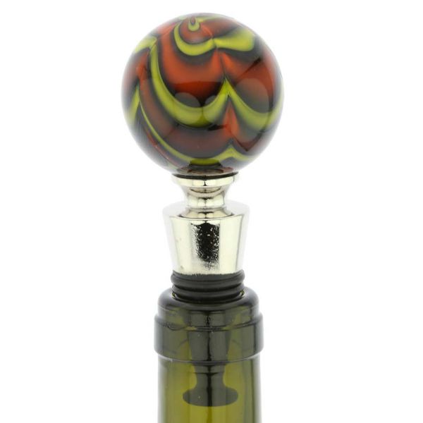 Murano Ball Bottle Stopper - Marble Swirl