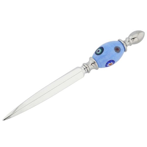 Murano Glass Mosaic Letter Opener - Periwinkle
