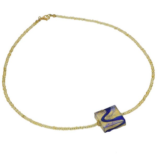 Royal Blue Square Necklace