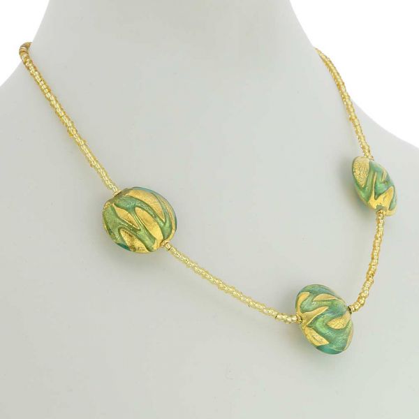 Murano Necklaces | Royal Aquamarine Circles necklace