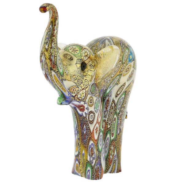 Golden Quilt Millefiori Murano Elephant