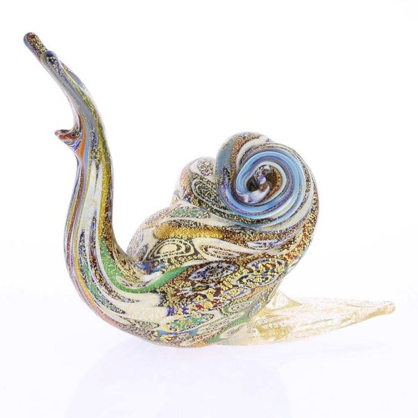 Golden Quilt Millefiori Murano Snail