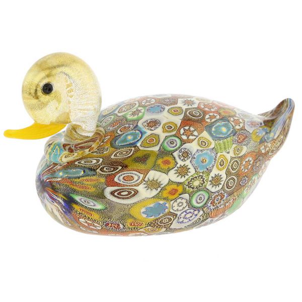 Golden Quilt Millefiori Murano Duck - Medium