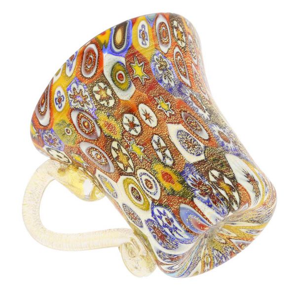 Golden Quilt Murano Millefiori Cup and Saucer