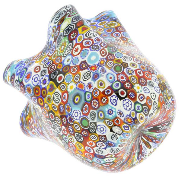 Murano Glass Millefiori Fazzoletto Bowl - Multicolor
