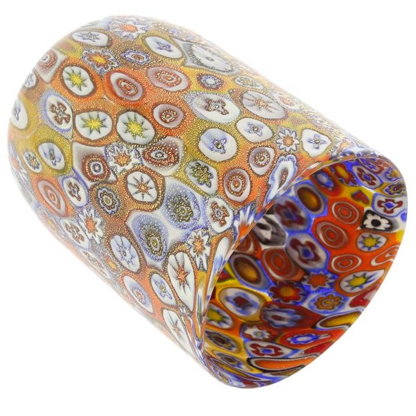 Murano Glass Drinking Glasses | Murano Tumbler - Golden Quilt Millefiori