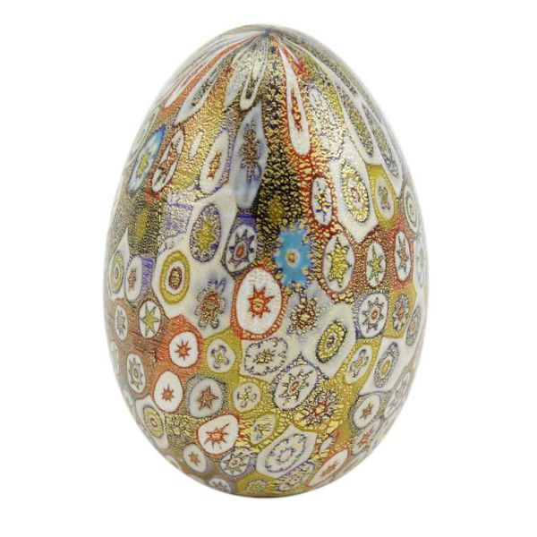 Golden Quilt Millefiori Murano Egg - Multicolor