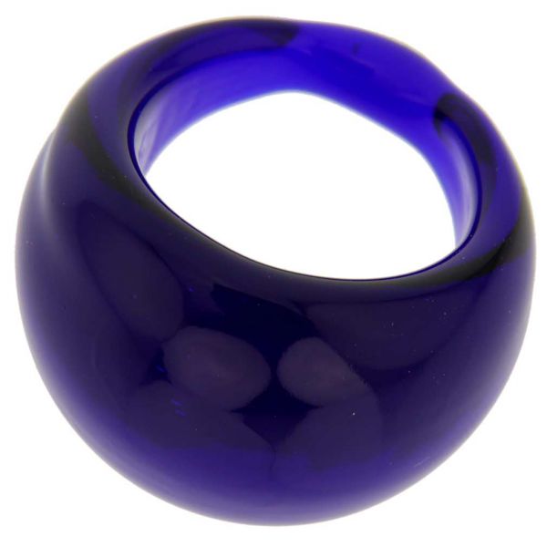 Venetian Contemporary Ring In Domed Design - Navy Blue