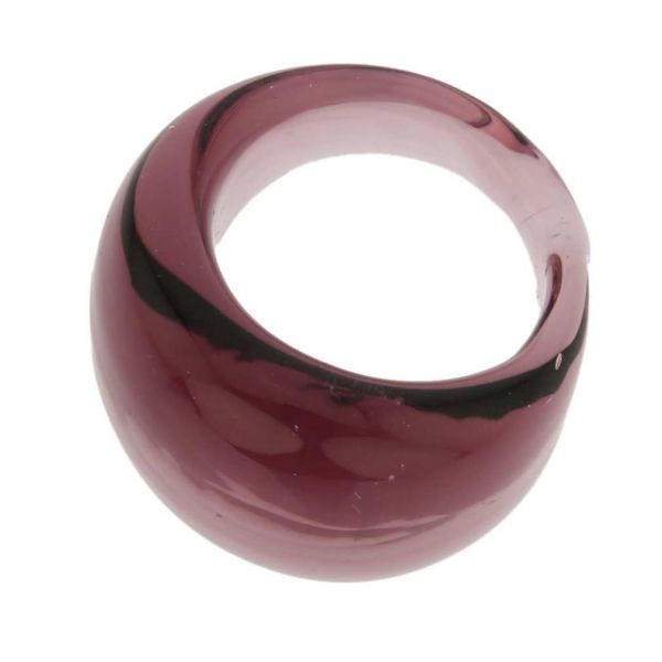 Venetian Contemporary Ring In Domed Design - Purple