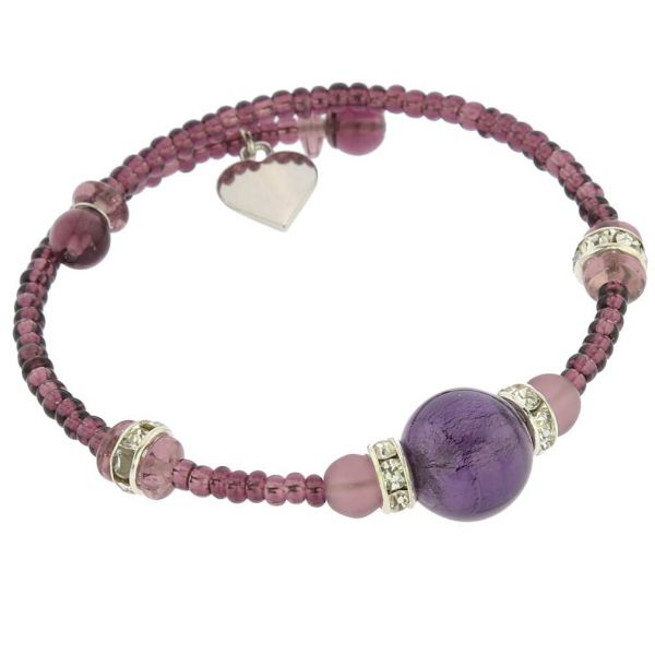Carino Murano Glass Bracelet - Purple
