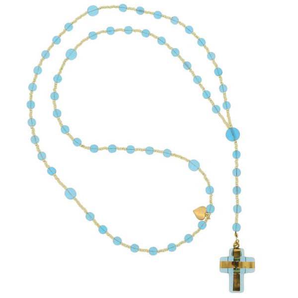 Murano Glass Italian Rosary - Light Blue