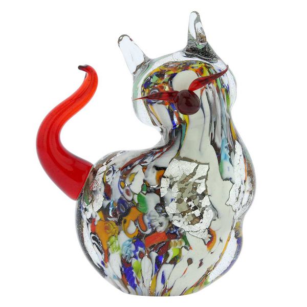 Murano Glass Plump Cat - Multicolor