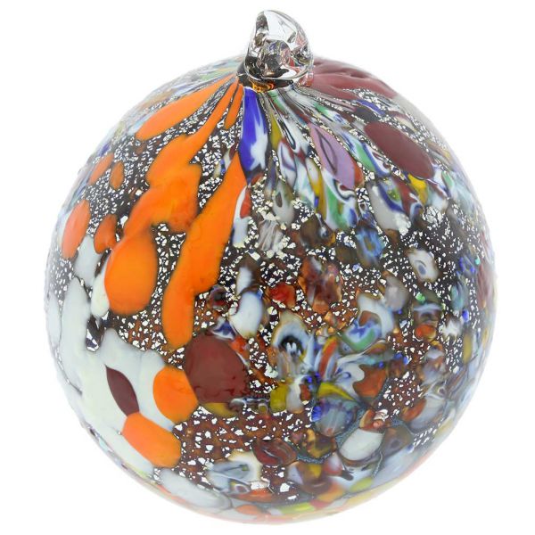 Millefiori Silver Foil Murano Glass Christmas Ornament