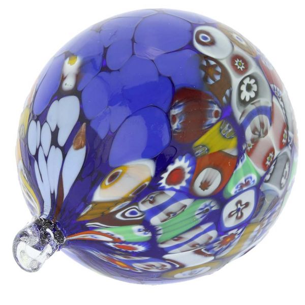 Primavera Millefiori Murano Glass Christmas Ornament - Blue