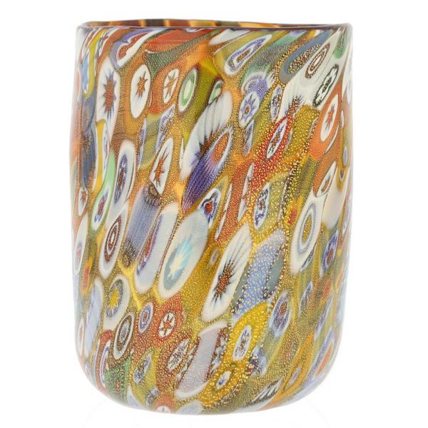 Murano Glass Drinking Glasses | Murano Drinking Glass - Gold Millefiori