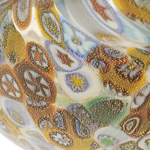 Murano Millefiori Gold Art Glass Centerpiece Bowl
