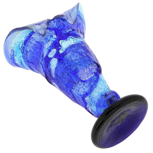 Murano Sbruffo Horn Of Plenty Vase - Blue