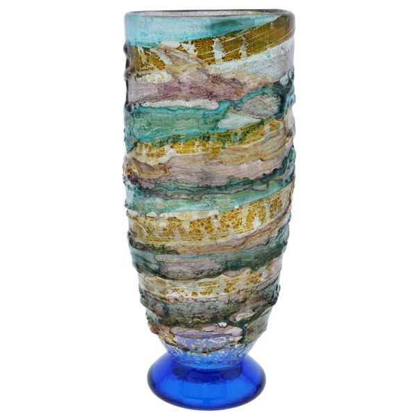 Murano Sbruffo Vase - Aqua Purple