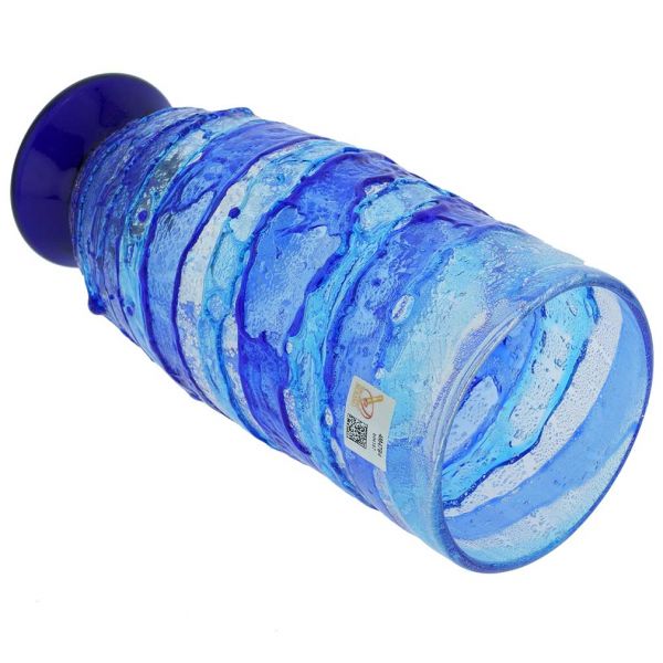Murano Sbruffo Vase - Aqua Blue