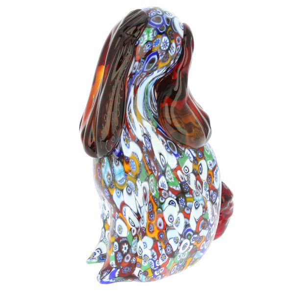 Murano Art Glass Millefiori Dog Sculpture