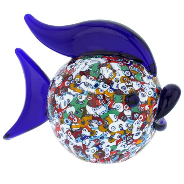 Murano Art Glass Millefiori Fish Sculpture