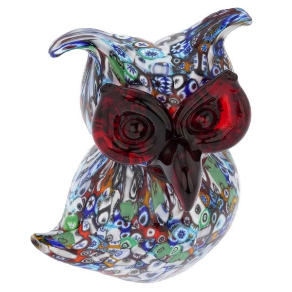 Murano Art Glass Millefiori Owl Sculpture
