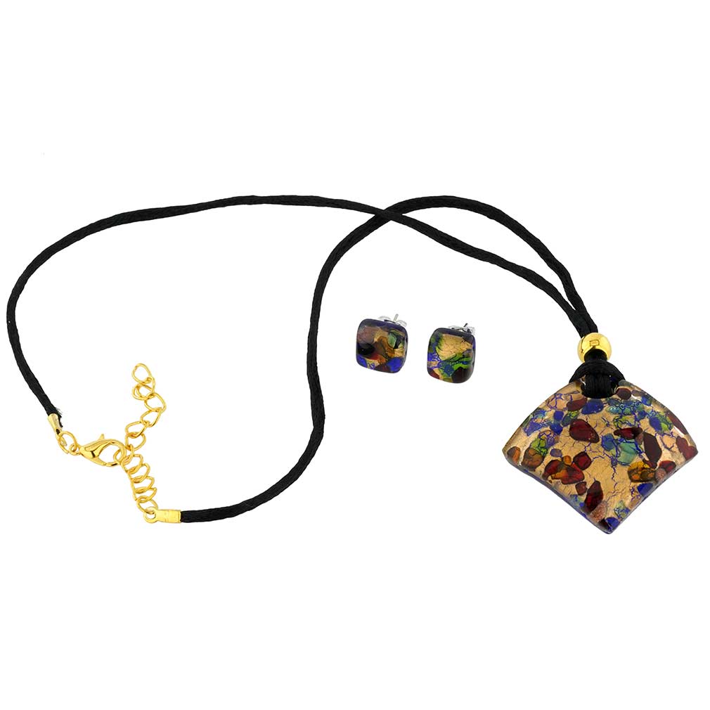 Venetian Reflections Necklace and Earrings Set - Golden Meadow