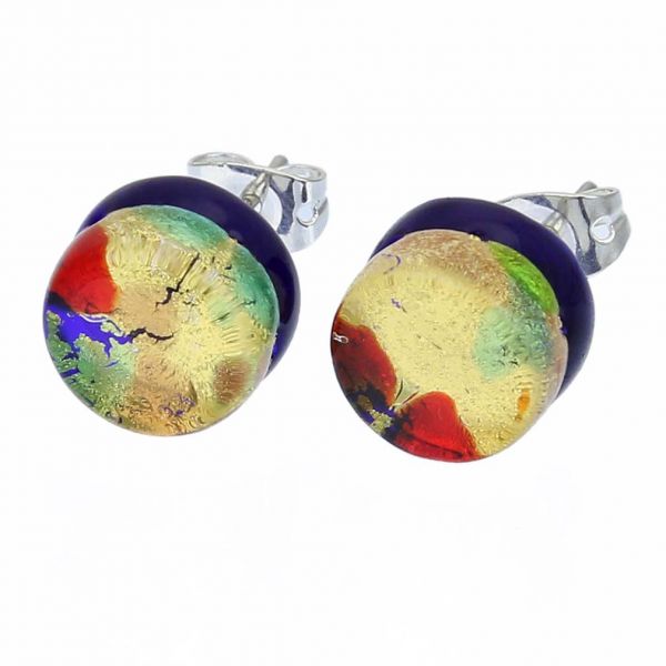 Venetian Reflections Round Stud Earrings - Golden Meadow