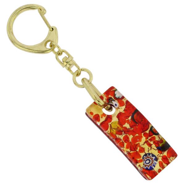 Murano Colors Stick Keychain - Red Gold