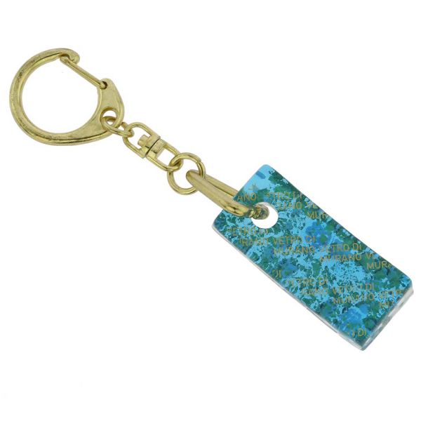 Murano Colors Stick Keychain - Aqua Gold