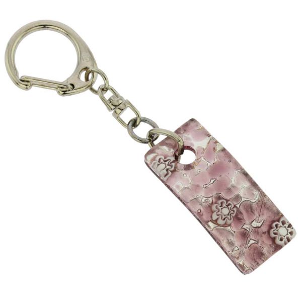 Murano Colors Stick Keychain - Purple Silver