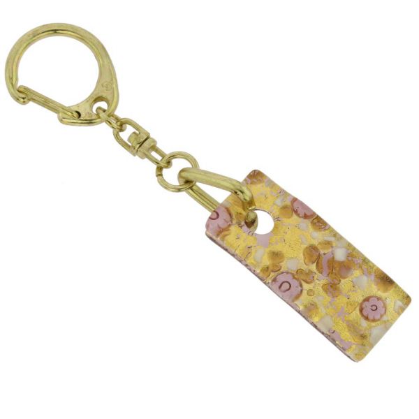 Murano Colors Stick Keychain - Purple Gold
