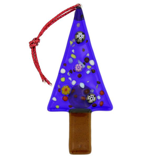 Murano Glass Christmas Tree Ornament - Blue