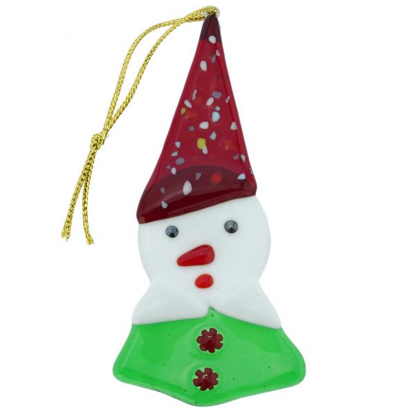 Murano Glass Elf Christmas Ornament - Italian Flag Colors