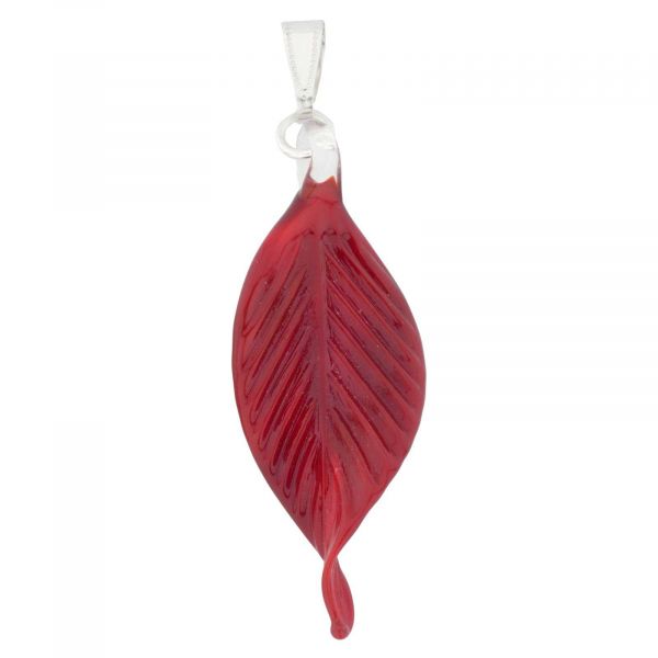 Murano Red Leaf Pendant