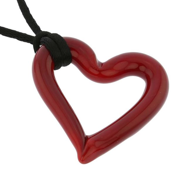 Murano Red Heart Necklace