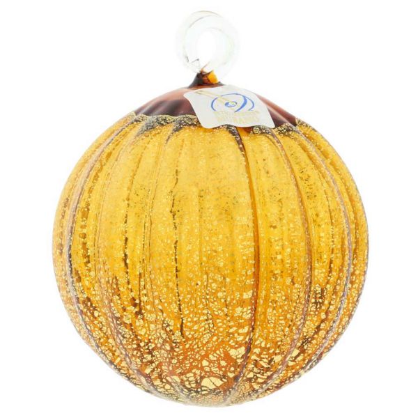 Murano Glass Medium Christmas Ornament - Golden Brown