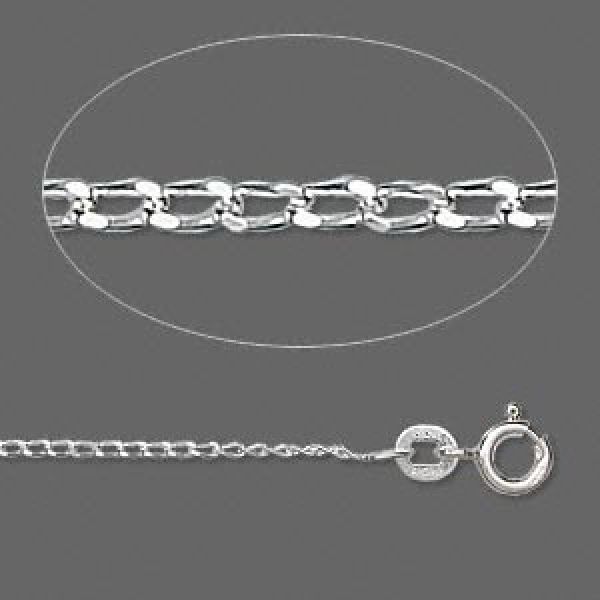 Sterling Silver Cable Chain, 1.3mm Links - 18 Inches