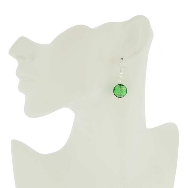 Murano Earrings | Antico Tesoro Disk Earrings - Silver Ocean