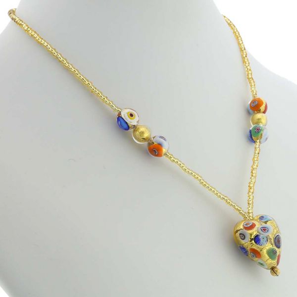 Murano Heart Necklace - Klimt
