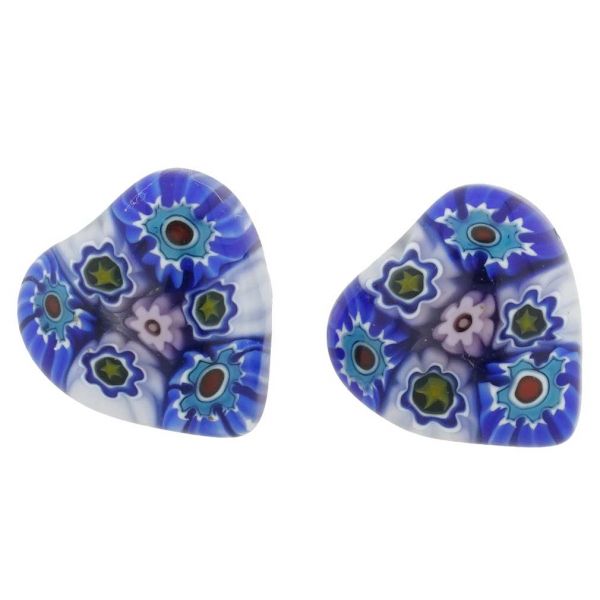 Millefiori Heart Stud Earrings #2