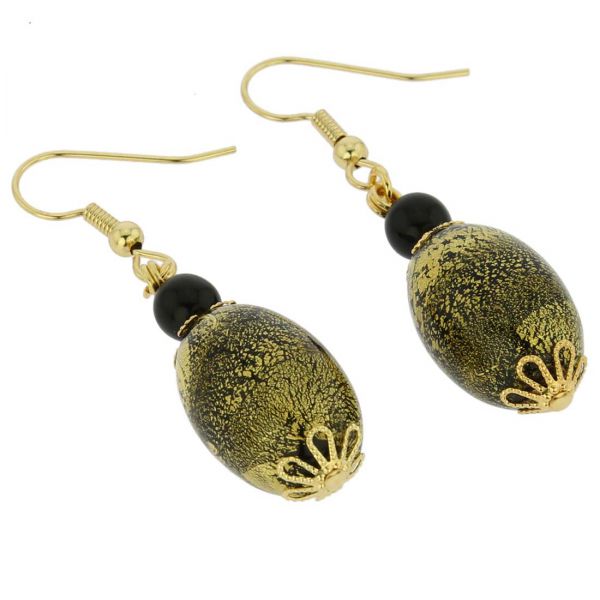 Golden Glow Olives Earrings - Summer Night