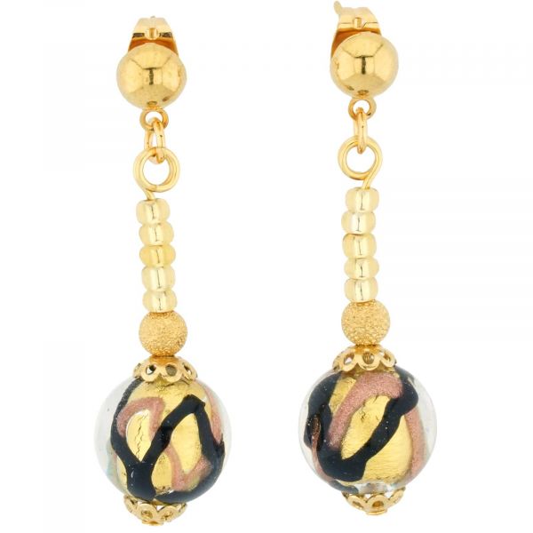 Canaletto Earrings - Gold Ruby Red