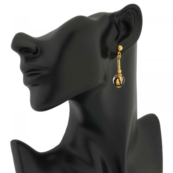 Canaletto Earrings - Gold Ruby Red