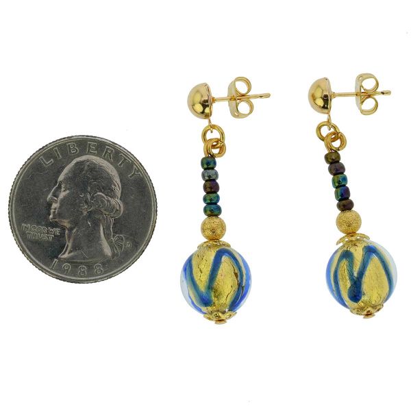 Canaletto Earrings - Gold Navy Blue