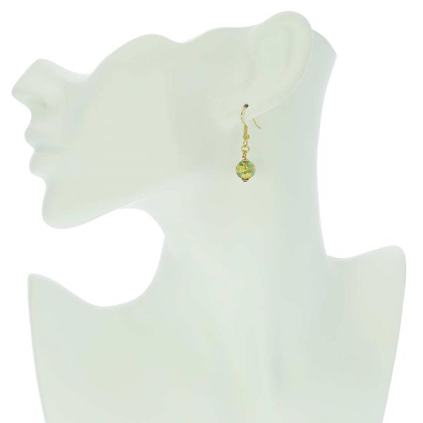 Golden Glow Earrings - Green