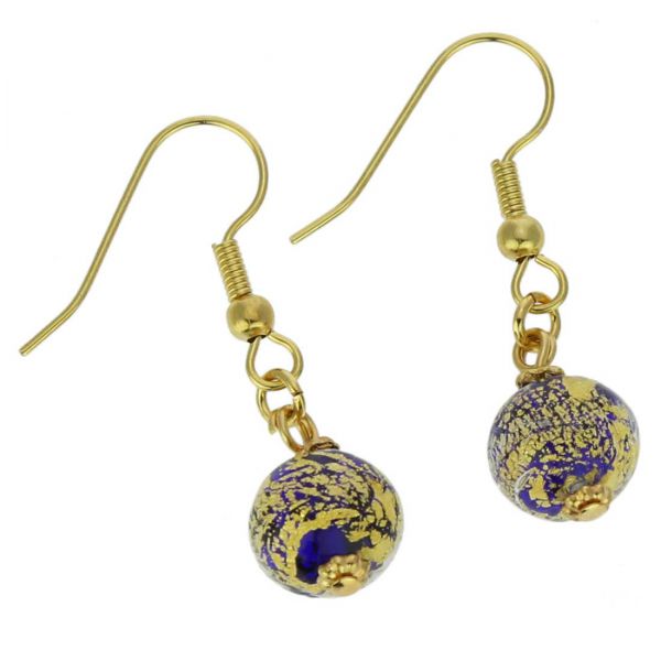 Golden Glow Earrings - Navy Blue