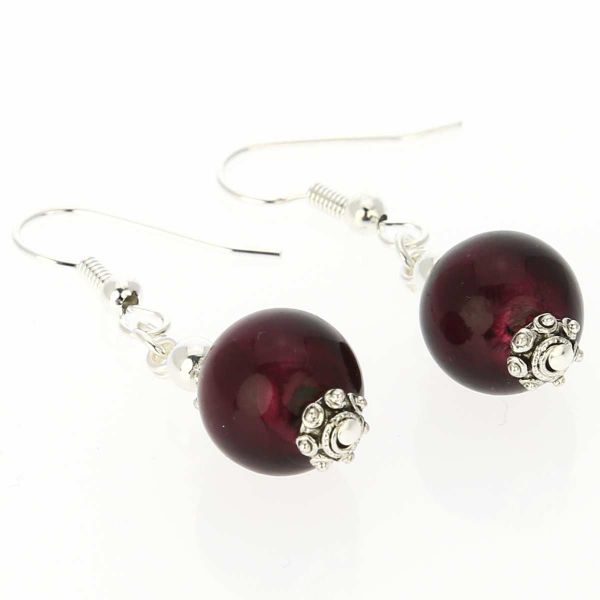 Antico Tesoro Balls Earrings - Silver Purple