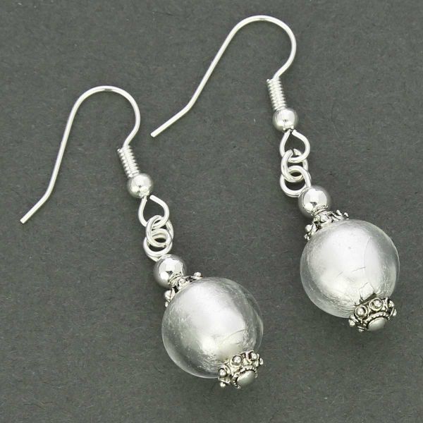 Antico Tesoro Balls Earrings - Silver White