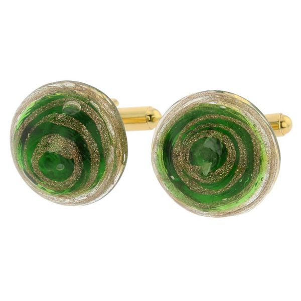 Venetian Sparkles Cufflinks - Emerald